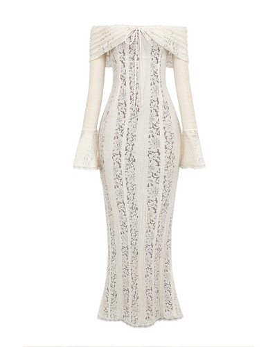 Molinari | Long Sleeve Lace Maxi Dress