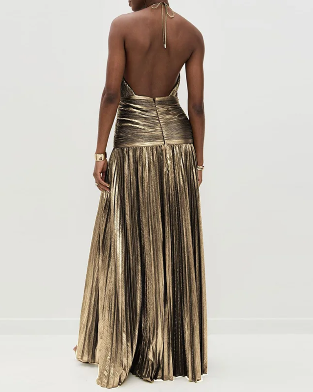 Soraya | High Slit Metallic Maxi Dress