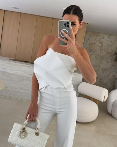 Isabelle | Strapless Ruffle Jumpsuit