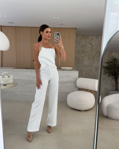Isabelle | Strapless Ruffle Jumpsuit
