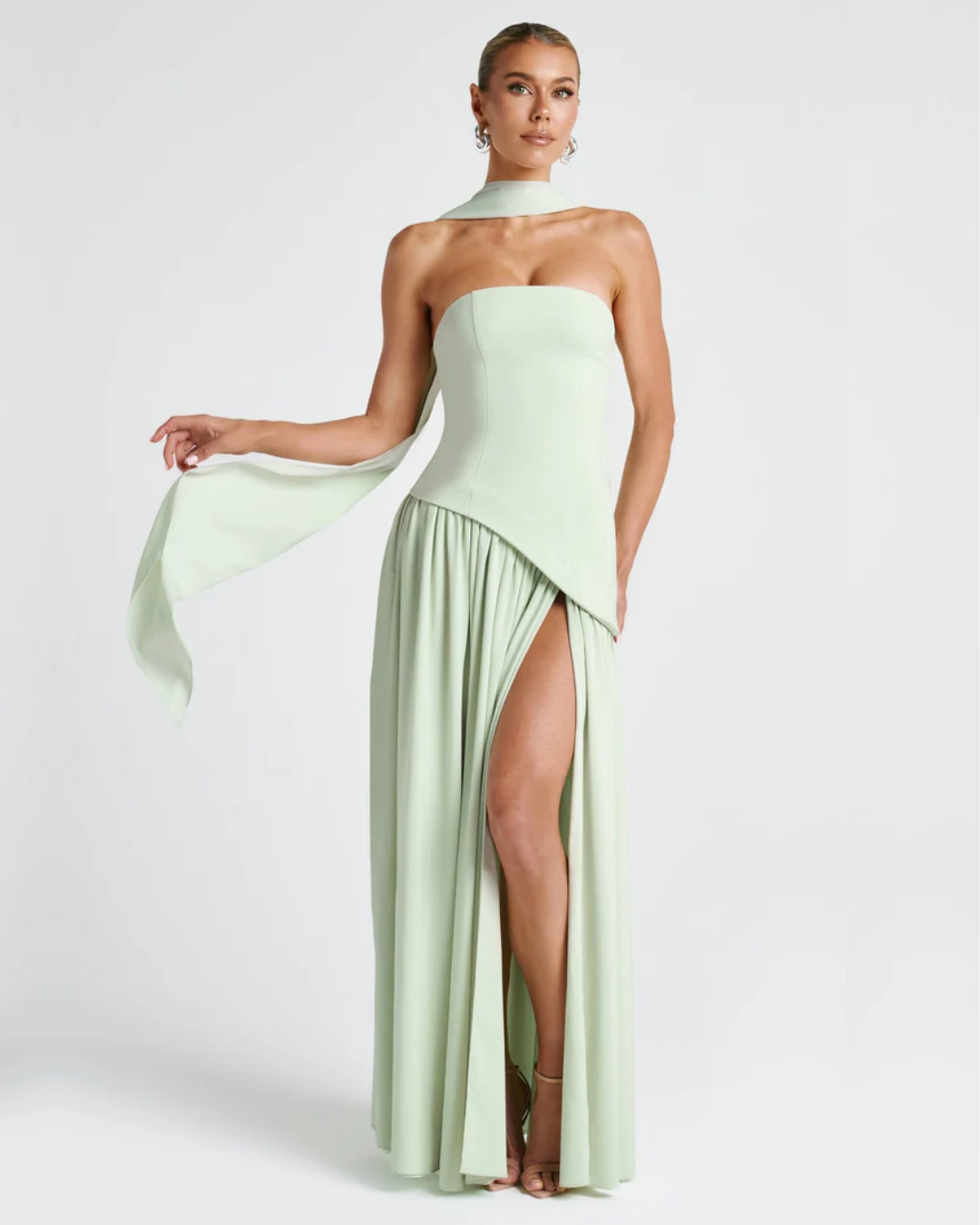 Liliane | Elegant Scarf Maxi Dress