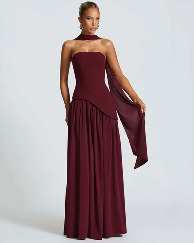 Liliane | Elegant Scarf Maxi Dress