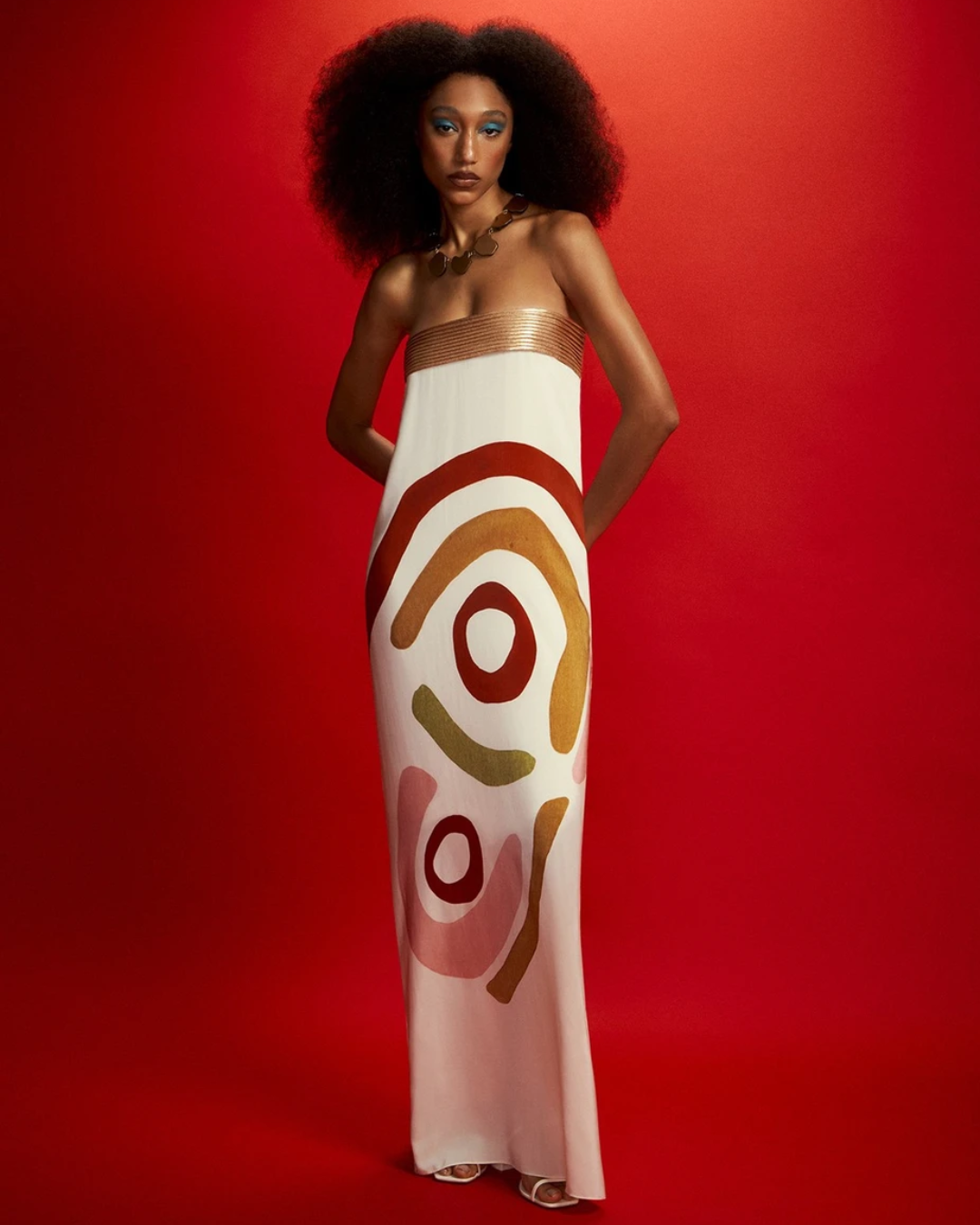 Capri | Geometric Strapless Maxi Dress