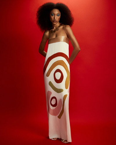 Capri | Geometric Strapless Maxi Dress