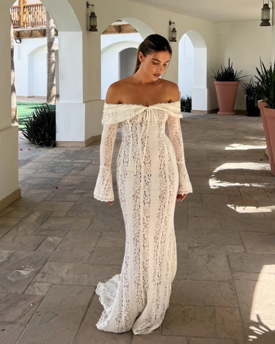 Molinari | Long Sleeve Lace Maxi Dress