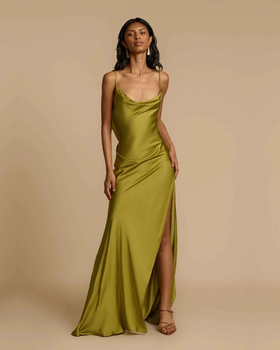 Elysse | Satin Slit Maxi Dress