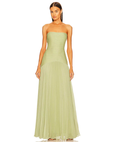 Solara | Pleated Strapless Maxi Dress