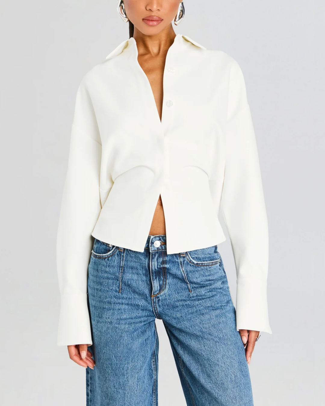 Alenia | Crepe Draped Shirt