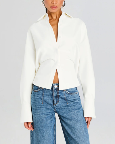 Alenia | Crepe Draped Shirt