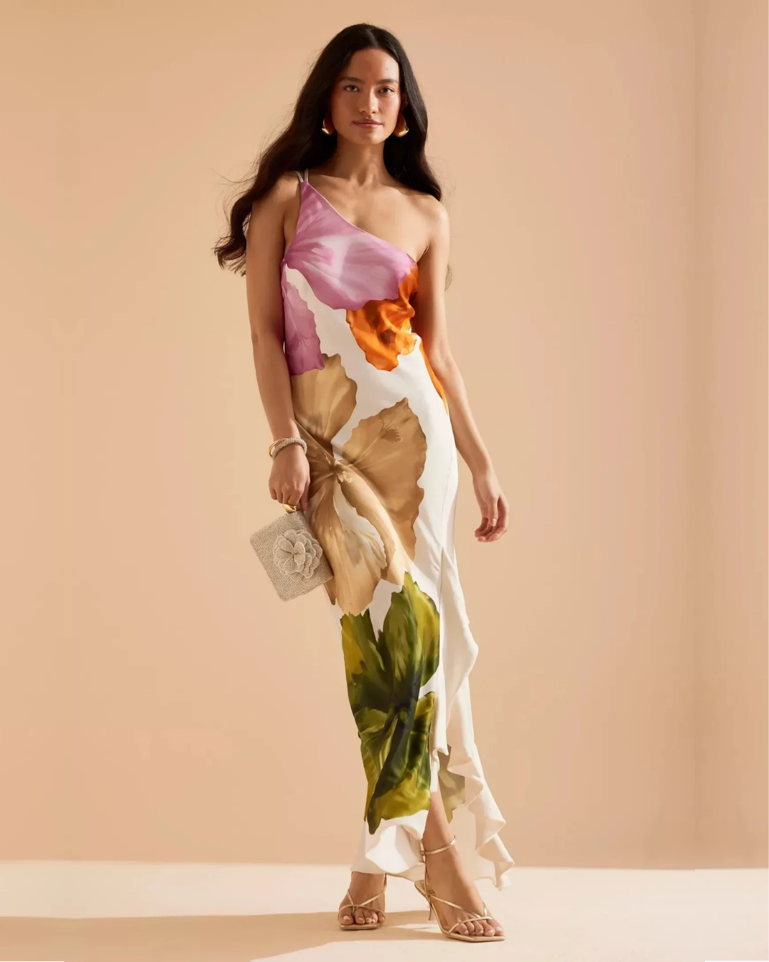 Avenue | Floral Asymmetrical Maxi Dress
