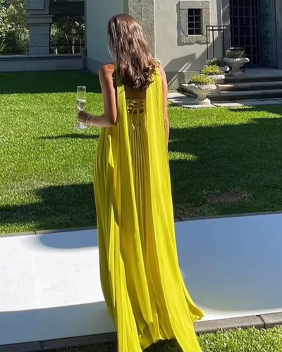 Amaris | Scarf Pleated Maxi Dress