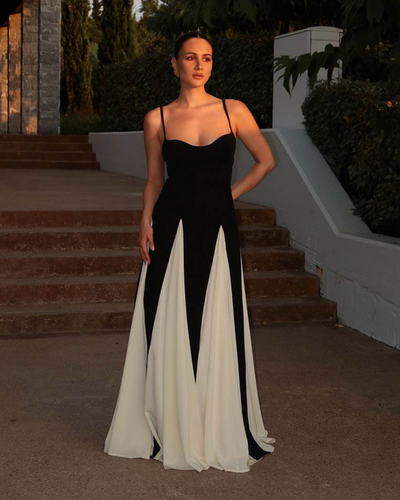 Vivienne | Black & White Maxi Dress