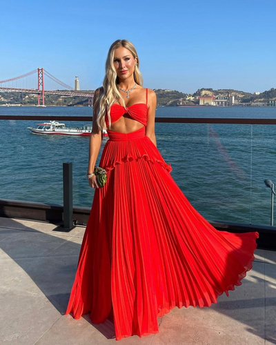 Alanna | Pleated Maxi Dress