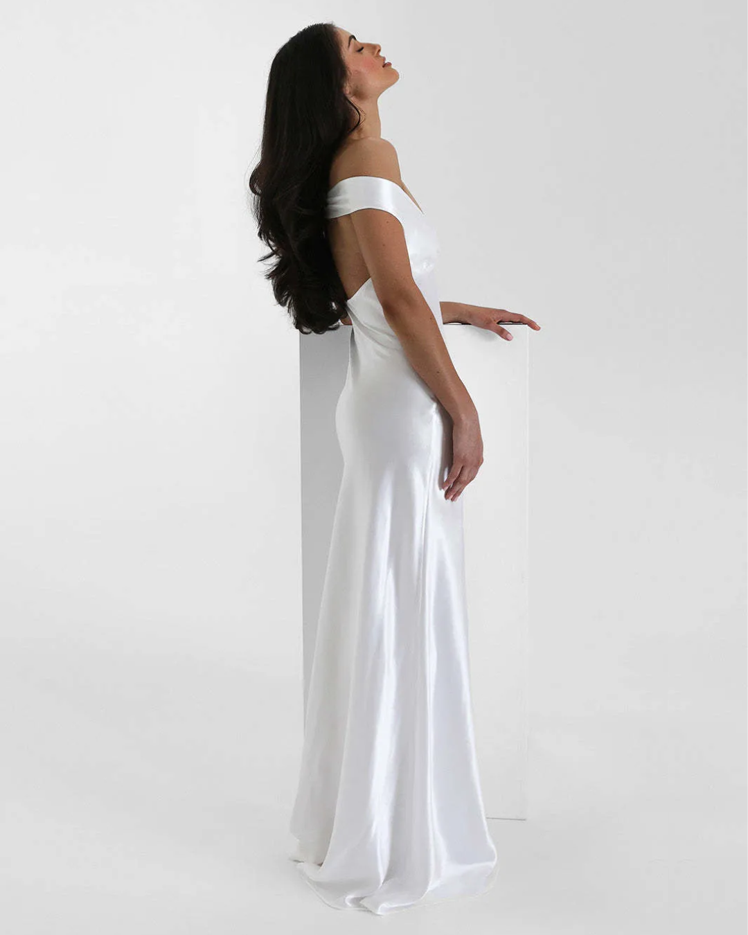 Elysia | Satin Off-Shoulder Maxi Dress