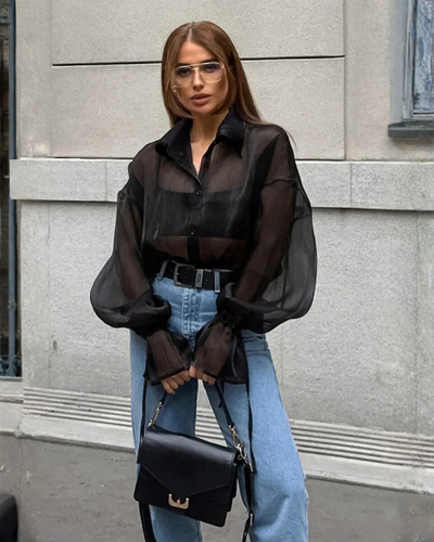 Solenne | Transparence Black Shirt