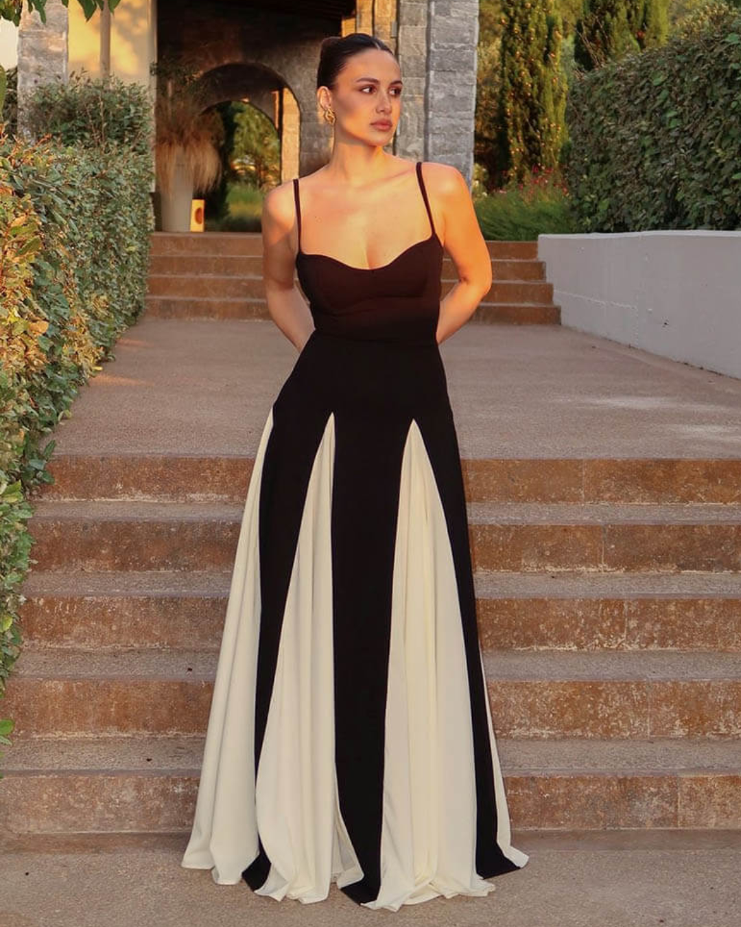 Vivienne | Black & White Maxi Dress
