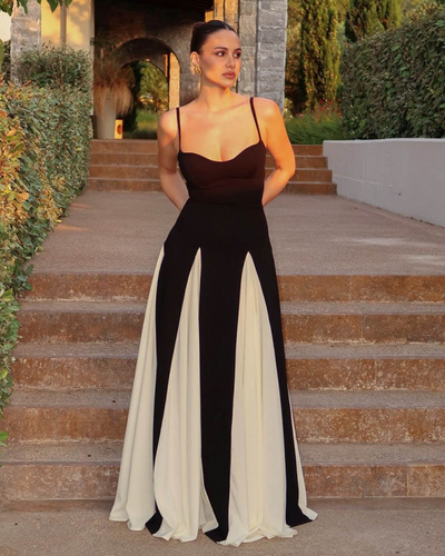 Vivienne | Black & White Maxi Dress