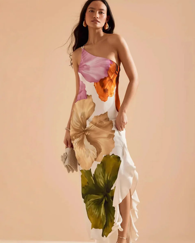 Avenue | Floral Asymmetrical Maxi Dress