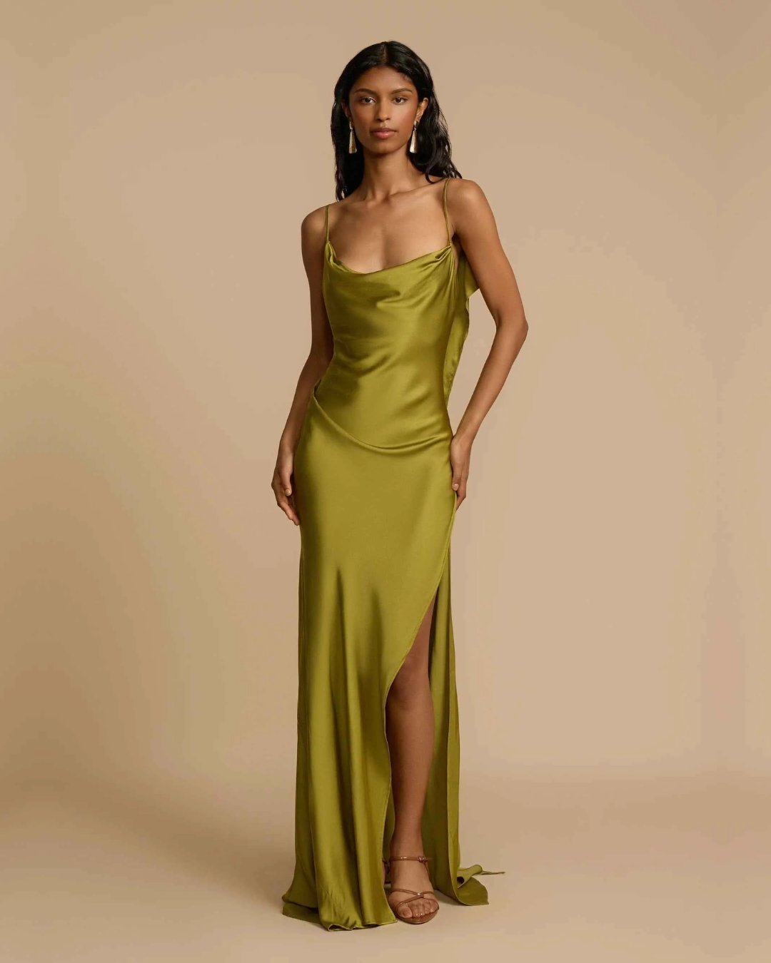 Elysse | Satin Slit Maxi Dress