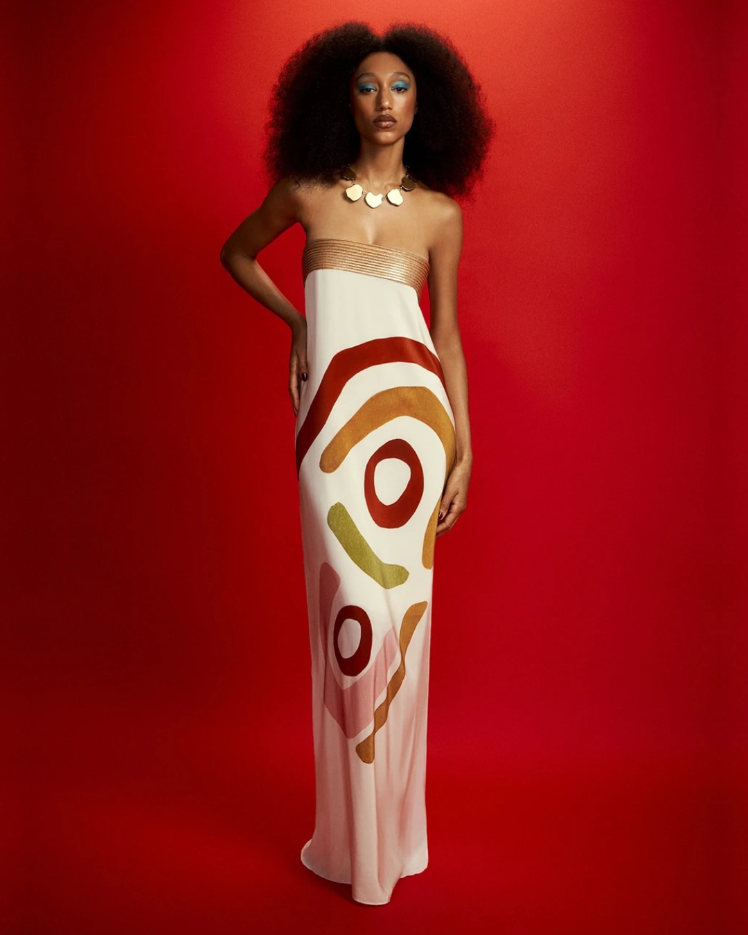 Capri | Geometric Strapless Maxi Dress