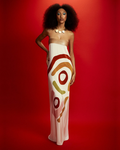 Capri | Geometric Strapless Maxi Dress