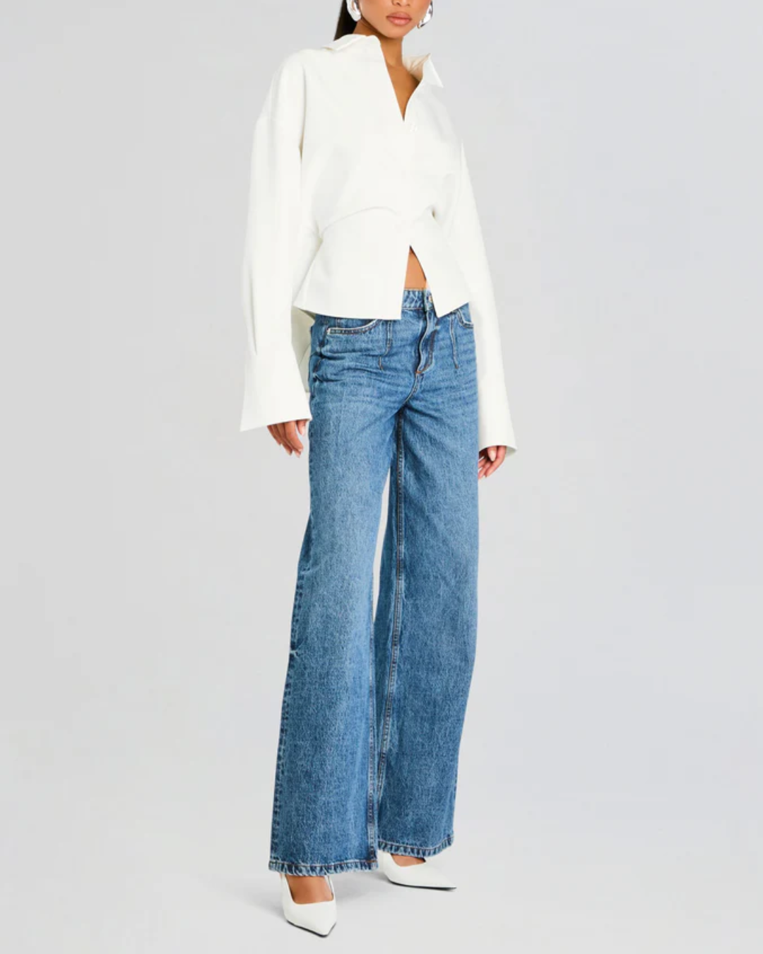 Alenia | Crepe Draped Shirt