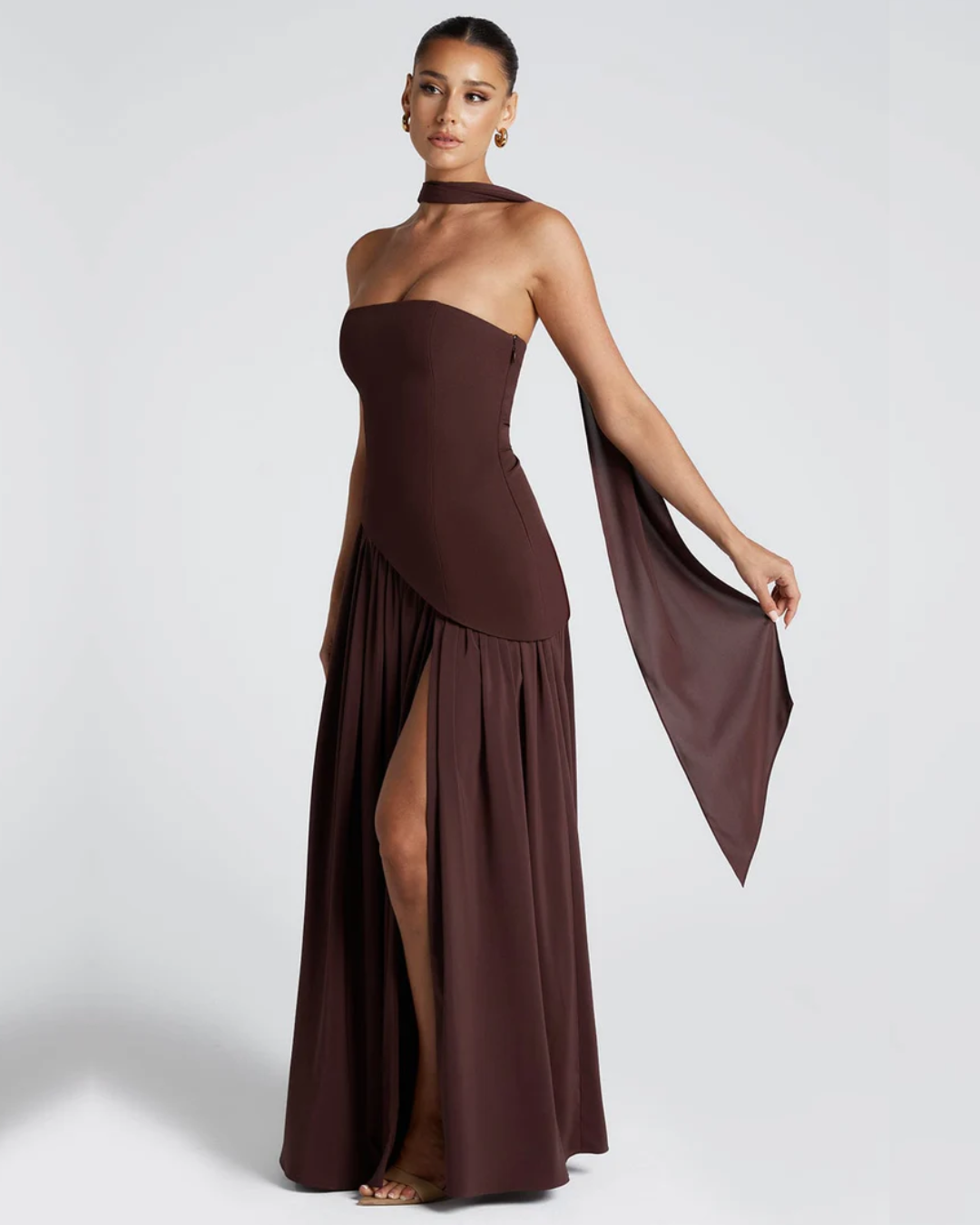 Liliane | Elegant Scarf Maxi Dress