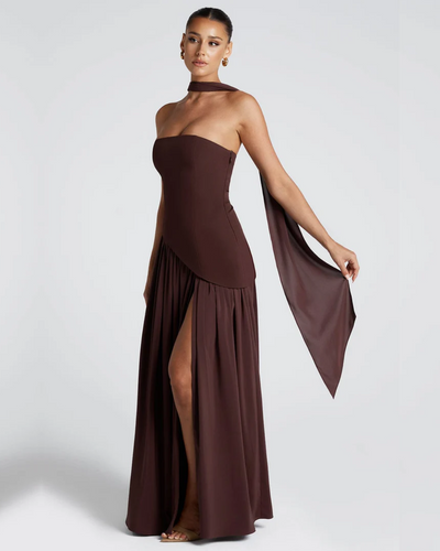 Liliane | Elegant Scarf Maxi Dress