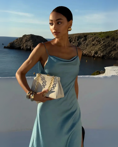 Provenza | Satin Slit Maxi Dress