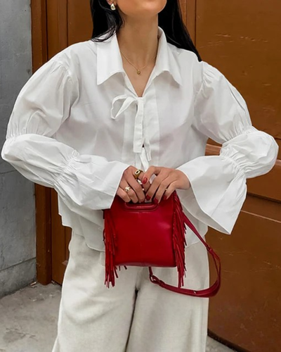 Averly | Lace-Up Cotton Shirt