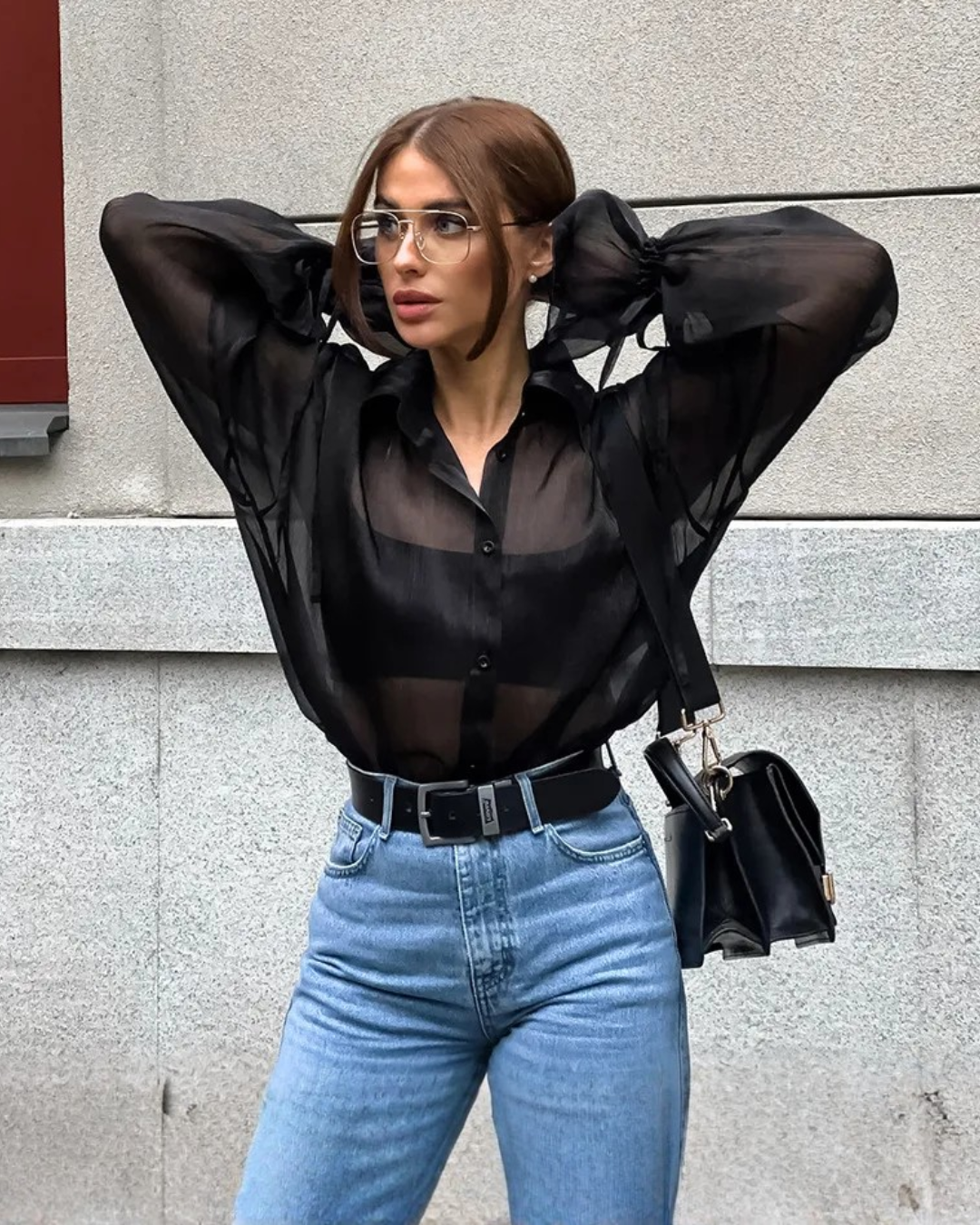 Solenne | Transparence Black Shirt