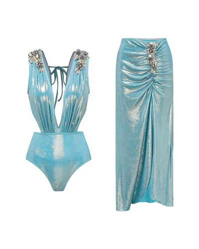 Celina | Glossy Swimsuit Set