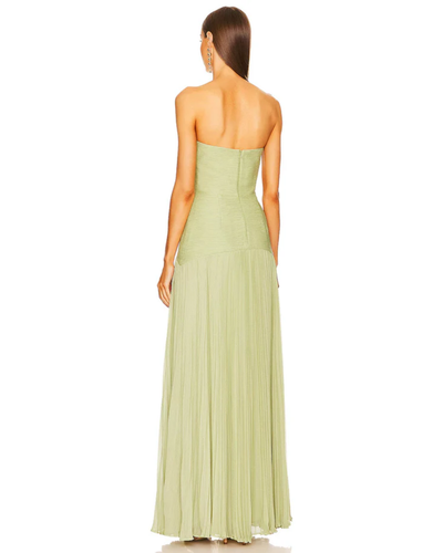 Solara | Pleated Strapless Maxi Dress