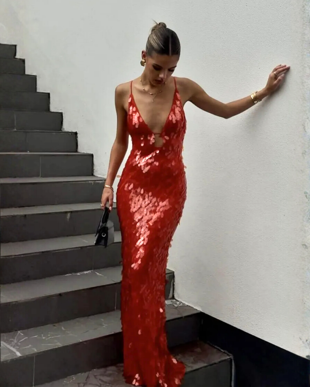 Lorayne | Sculpted Sequin Maxi Dress