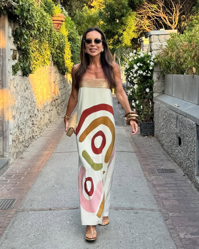 Capri | Geometric Strapless Maxi Dress