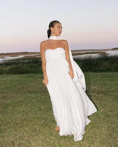 Amaris | Scarf Pleated Maxi Dress