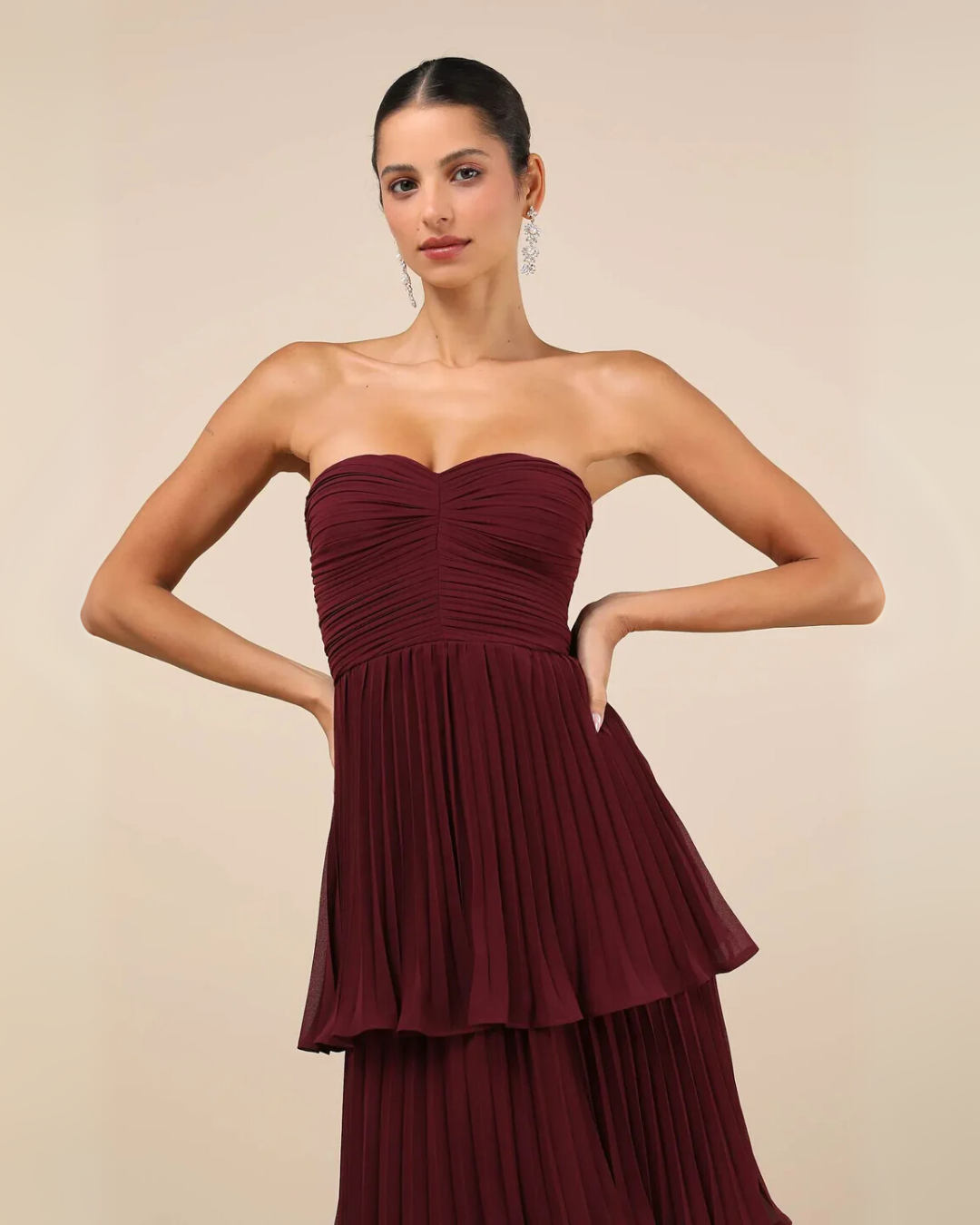 Evangeline | Tiered Pleated Maxi Dress