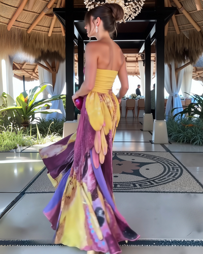 Kiara | Floral Pleated Maxi Dress