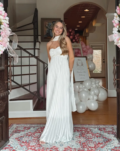 Amaris | Scarf Pleated Maxi Dress