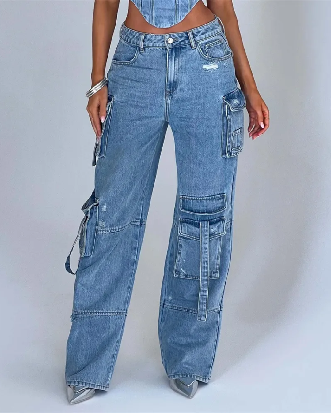 Roxanne | Denim Corset Set