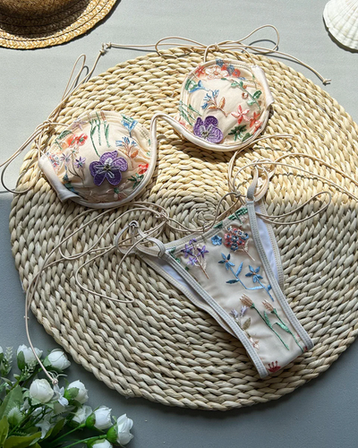 Isolde | Embroidered Floral Bikini
