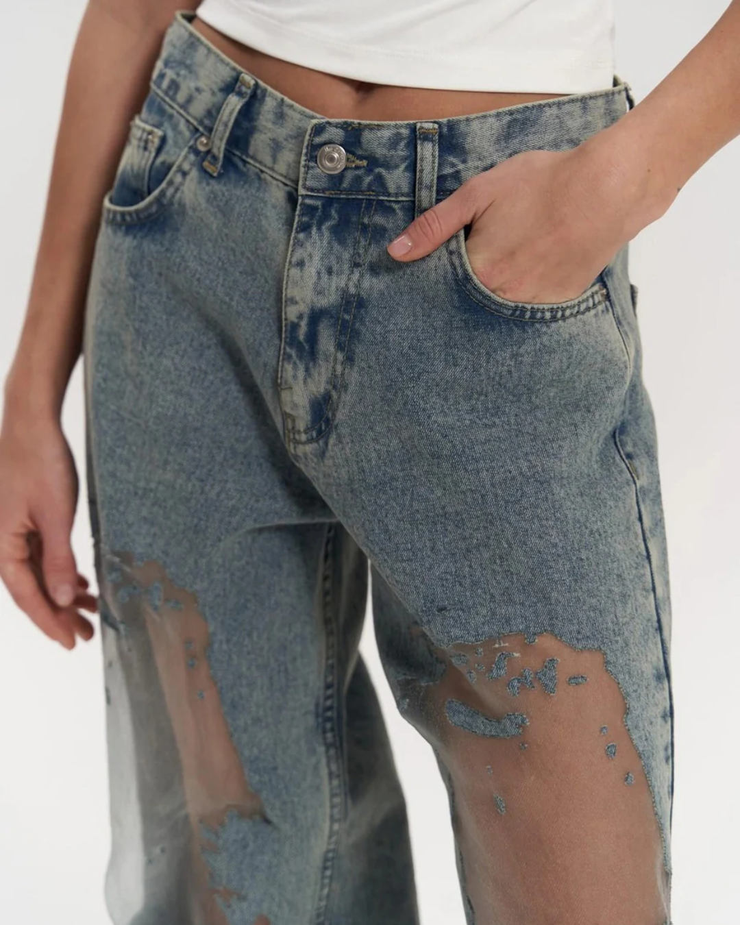 Maelis | Blue Transparent Jeans