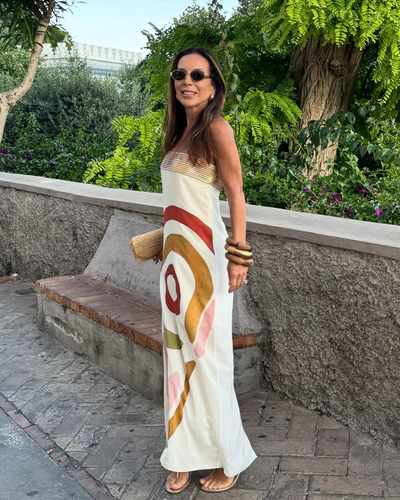 Capri | Geometric Strapless Maxi Dress