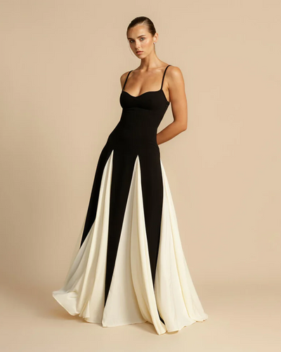 Vivienne | Black & White Maxi Dress
