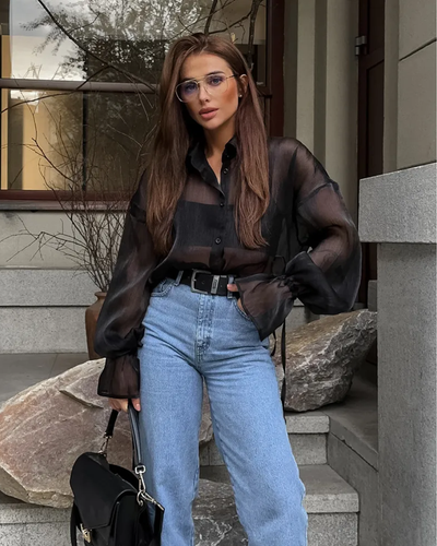 Solenne | Transparence Black Shirt