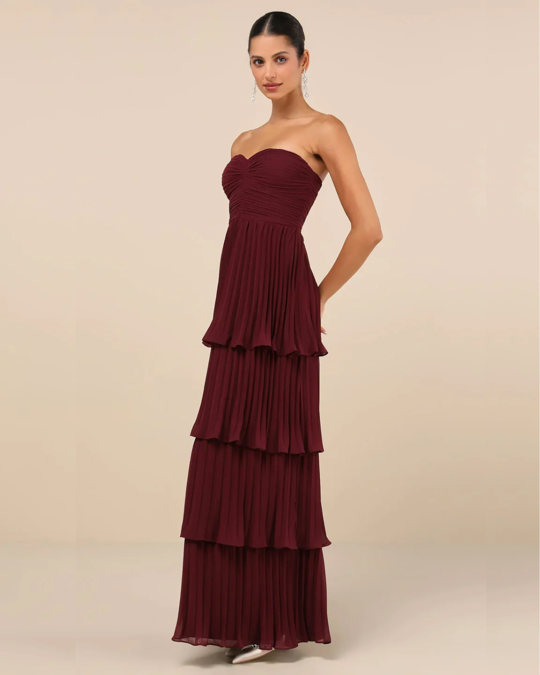 Evangeline | Tiered Pleated Maxi Dress