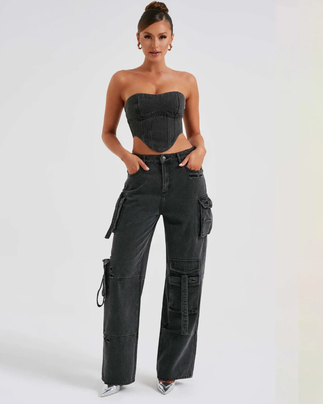 Roxanne | Denim Corset Set
