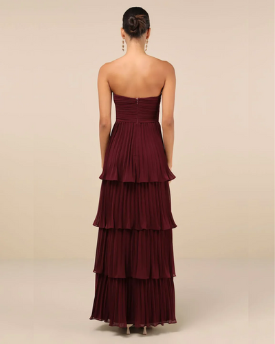 Evangeline | Tiered Pleated Maxi Dress