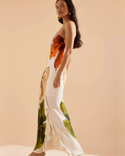 Avenue | Floral Asymmetrical Maxi Dress