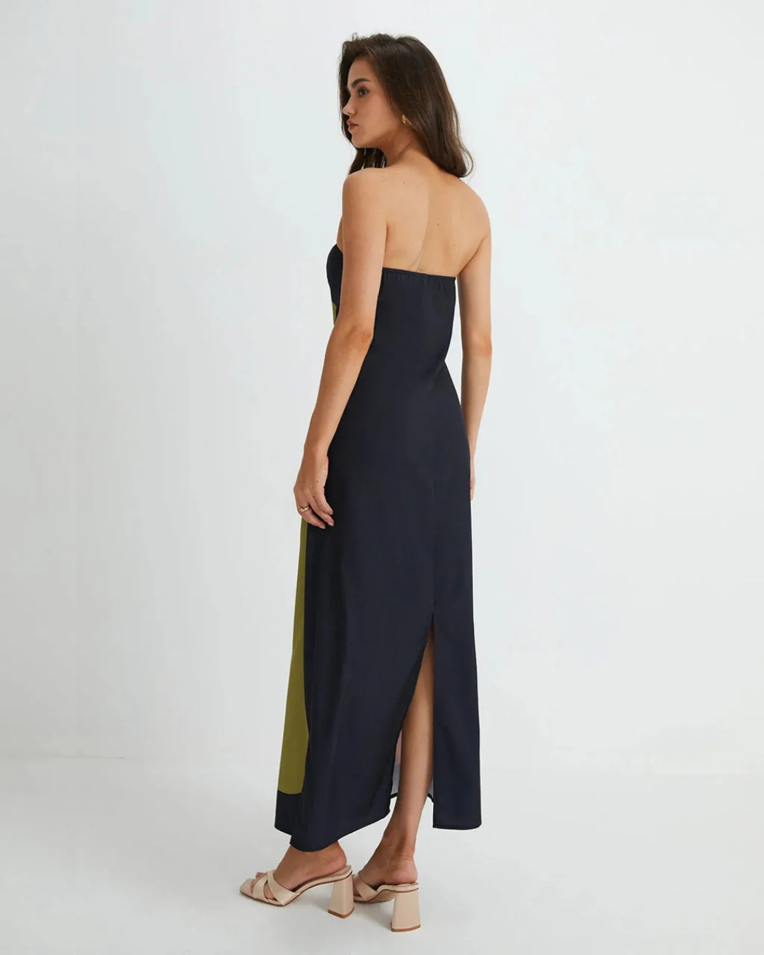 Amara | Abstract Strapless Maxi Dress